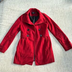 Forever 21 red double-breasted coat Small S *with flaw